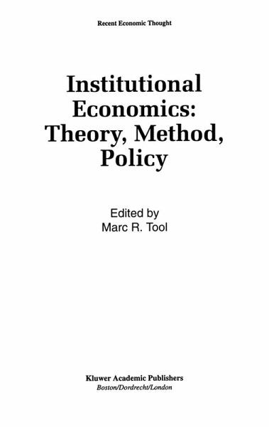 Institutional Economics: Theory, Method, Policy (eBook, PDF)