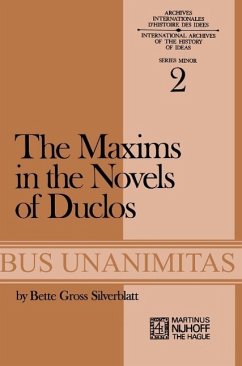 The Maxims in the Novels of Duclos (eBook, PDF) - Silverblatt, B. G.