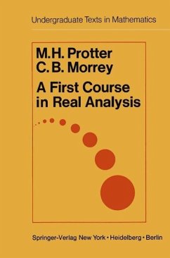 A First Course in Real Analysis (eBook, PDF) - Protter, M. H.; Morrey, C. B. Jr.