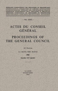 Cover Actes du Conseil Général / Proceedings of the General Council (eBook, PDF)
