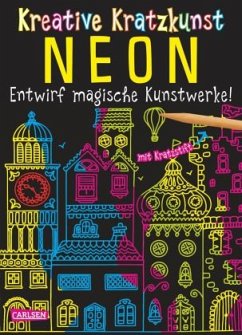 Neon: Set mit 10 Kratzbildern, Anleitungsbuch und Holzstift / Kreative Kratzkunst Bd.10 - Poitier, Anton