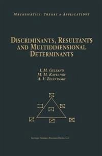 Discriminants, Resultants, and Multidimensional Determinants (eBook, PDF) - Gelfand, Israel M.; Kapranov, Mikhail; Zelevinsky, Andrei