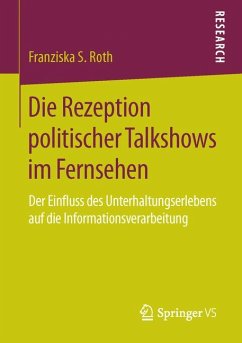 Die Rezeption politischer Talkshows im Fernsehen (eBook, PDF) - Roth, Franziska S.
