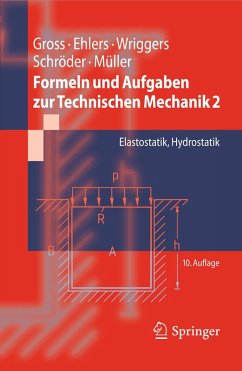 Formeln und Aufgaben zur Technischen Mechanik 2 (eBook, PDF) - Gross, Dietmar; Ehlers, Wolfgang; Wriggers, Peter; Schröder, Jörg; Müller, Ralf