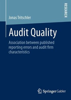 Audit Quality (eBook, PDF) - Tritschler, Jonas