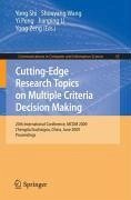 Cutting-Edge Research Topics on Multiple Criteria Decision Making (eBook, PDF)