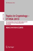 Topics in Cryptology - CT- RSA 2013 (eBook, PDF)