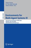 Environments for Multi-Agent Systems III (eBook, PDF)