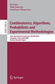 Combinatorics, Algorithms, Probabilistic and Experimental Methodologies (eBook, PDF)