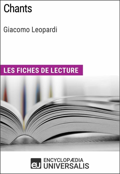 Chants de Giacomo Leopardi (eBook, ePUB) Chants de Giacomo Leopardi (eBook, ePUB)