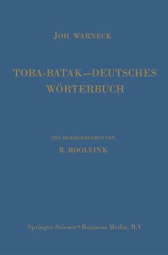 Toba-Batak-Deutsches Wörterbuch (eBook, PDF) - Warneck, Johannes Gustav; Winkler, Johannes; Roolvink, R.