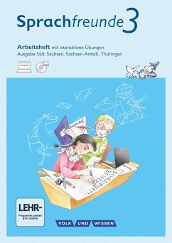 Sprachfreunde 3. Schuljahr - Ausgabe Süd - Arbeitsheft mit interaktiven Übungen auf scook.de - Knöfler, Andrea;Junghänel, Katrin