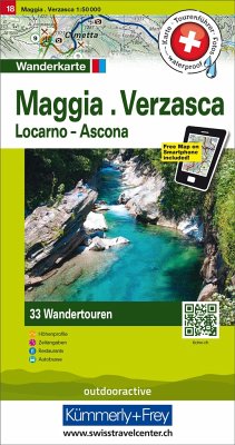 Kümmerly+Frey Wandertourenkarte 18 Maggia, Verzasca 1:50.000