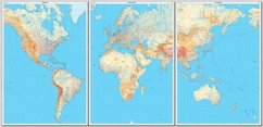 Cover IGN Weltkarte physisch Le monde (3 Blätter) plastikfoliert