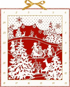 Wand-Adventskalender - Weihnachtlicher Scherenschnitt