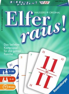 Ravensburger Elfer raus Kartenspiel, Gesellschaftsspiel 2 - 6 Spieler, Spiel ab 7 Jahren für Kinder und Erwachsene