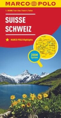 MARCO POLO Länderkarte Schweiz 1:303.000. Suisse / Svizzera / Switzerland