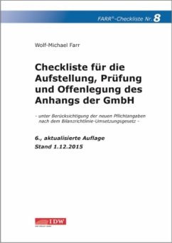 Checkliste für die Aufstellung, Prüfung und Offenlegung des Anhangs der GmbH - Farr, Wolf-Michael