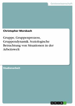 Gruppe, Gruppenprozess, Gruppendynamik. Soziologische Betrachtung von Situationen in der Arbeitswelt (eBook, PDF) - Morsbach, Christopher