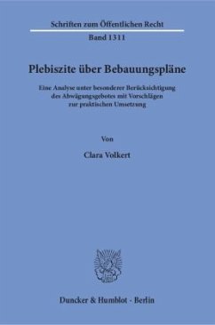 Plebiszite über Bebauungspläne - Volkert, Clara