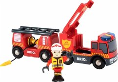 BRIO 33811 - World, Feuerwehr Leiterfahrzeug mit Licht und Sound