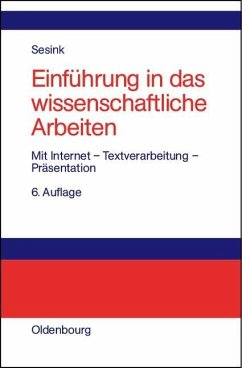 Einführung in das wissenschaftliche Arbeiten (eBook, PDF) - Sesink, Werner