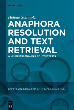 Anaphora Resolution and Text Retrieval (eBook, ePUB) - Schmolz, Helene