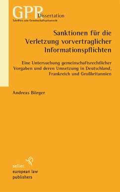 Cover Sanktionen für die Verletzung vorvertraglicher Informationspflichten (eBook, PDF)