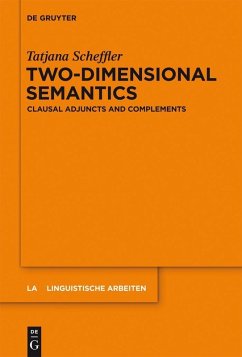 Two-dimensional Semantics (eBook, PDF) - Scheffler, Tatjana