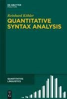 Quantitative Syntax Analysis (eBook, PDF) - Köhler, Reinhard