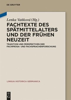 Fachtexte des Spätmittelalters und der Frühen Neuzeit (eBook, PDF)