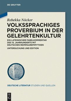 Cover Volkssprachiges Proverbium in der Gelehrtenkultur (eBook, PDF)