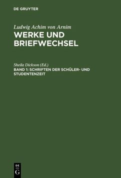 Cover Schriften der Schüler- und Studentenzeit (eBook, PDF)