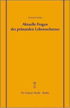 Aktuelle Fragen des pränatalen Lebensschutzes (eBook, PDF) - Schlink, Bernhard