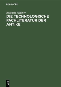 Cover Die technologische Fachliteratur der Antike (eBook, PDF)