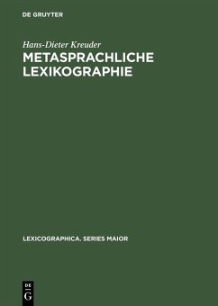 Metasprachliche Lexikographie (eBook, PDF) - Kreuder, Hans-Dieter