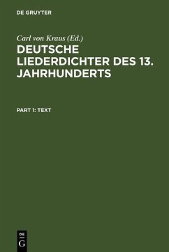 Cover Deutsche Liederdichter des 13. Jahrhunderts (eBook, PDF)