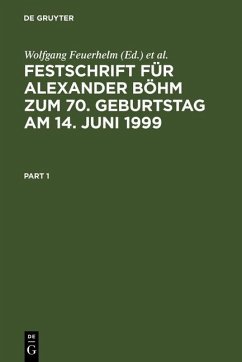 Festschrift für Alexander Böhm zum 70. Geburtstag am 14. Juni 1999 (eBook, PDF)