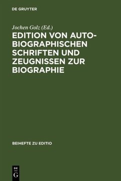 Cover Edition von autobiographischen Schriften und Zeugnissen zur Biographie (eBook, PDF)