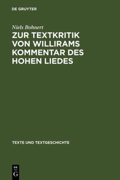 Zur Textkritik von Willirams Kommentar des Hohen Liedes (eBook, PDF) - Bohnert, Niels