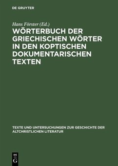 Wörterbuch der griechischen Wörter in den koptischen dokumentarischen Texten (eBook, PDF)