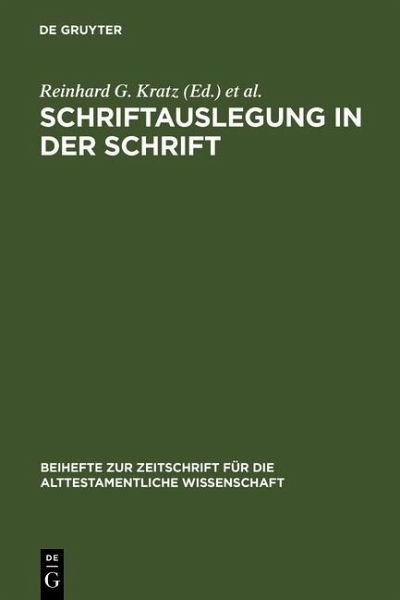 Schriftauslegung in der Schrift (eBook, PDF)