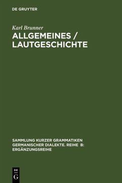 Allgemeines / Lautgeschichte (eBook, PDF) - Brunner, Karl