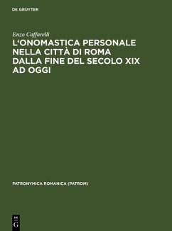 Cover L'onomastica personale nella città di Roma dalla fine del secolo XIX ad oggi (eBook, PDF)
