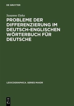 Cover Probleme der Differenzierung im deutsch-englischen Wörterbuch für Deutsche (eBook, PDF)