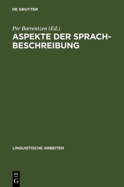 Aspekte der Sprachbeschreibung (eBook, PDF) Aspekte der Sprachbeschreibung (eBook, PDF)