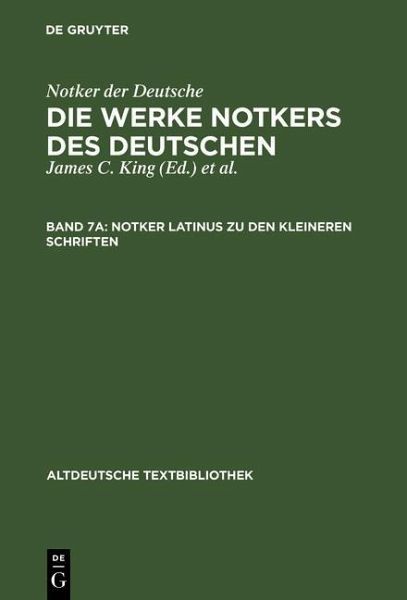 Notker latinus zu den kleineren Schriften (eBook, PDF)