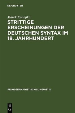 Cover Strittige Erscheinungen der deutschen Syntax im 18. Jahrhundert (eBook, PDF)