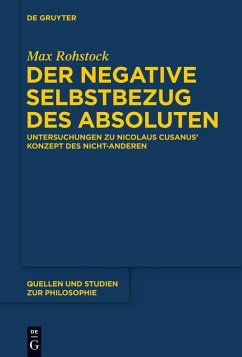 Der negative Selbstbezug des Absoluten (eBook, PDF) - Rohstock, Max