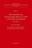 Kleinüberlieferung mehrstimmiger Musik vor 1550 in deutschem Sprachgebiet, Lieferung IX (eBook, PDF)